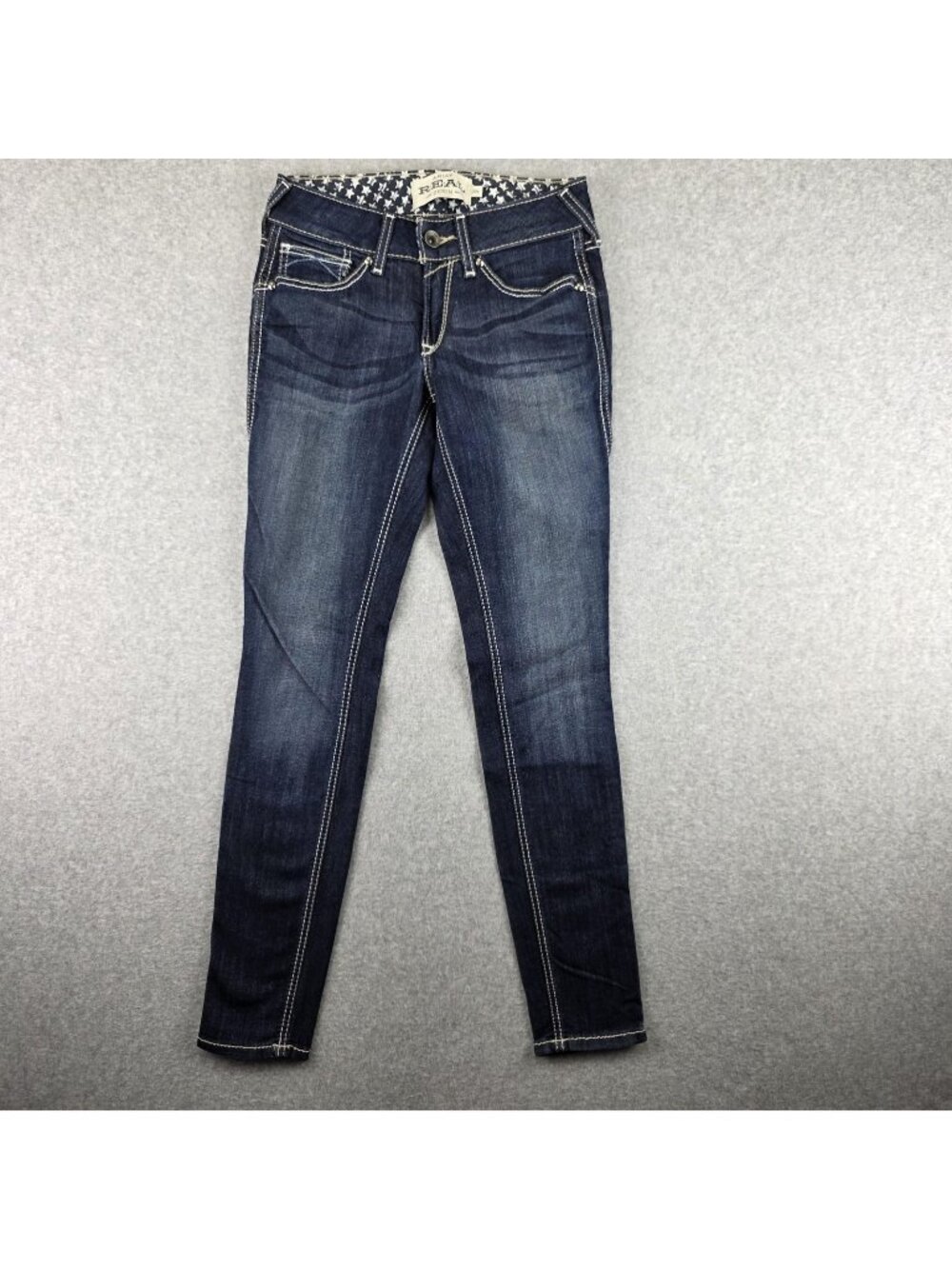 Ariat REAL Jeans Womens 26 Skinny Low Rise Medium Wash Stretch Studded Western